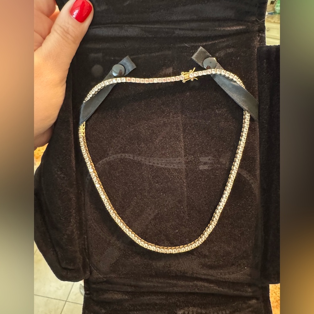 DORSEY MOSS ROUND CUT 3MM WHITE SAPPHIRE NECKLACE